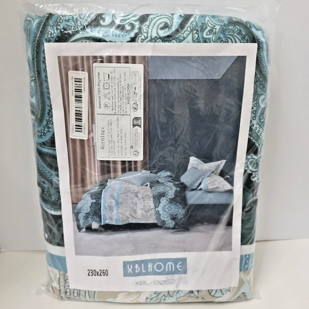 Western Bohemian Teal Multicolor Duvet Blanket King Size 230x260cm